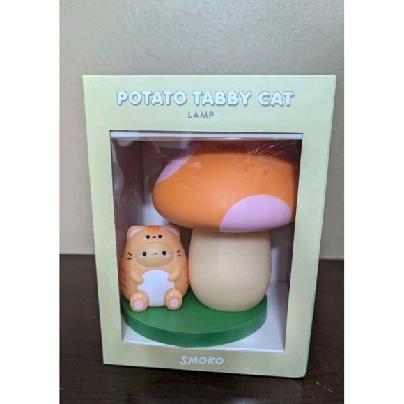 Smoko Potato Tabby Cat Lamp Rechargeable - NEW Urban Fun Mushroom Decor - Picture 1 of 5